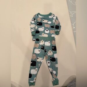 Little sleepies Sheep Print Kids Pajamas - Green